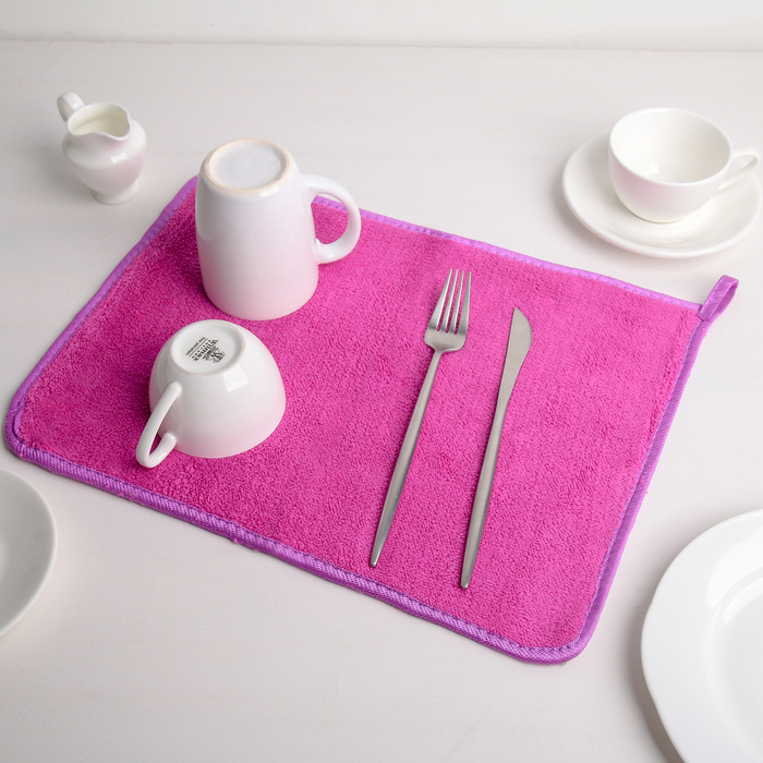 Коврик для сушки посуды 39х30 см, цвет МИКС