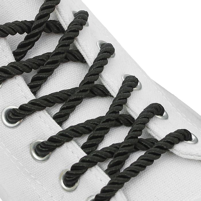 Шнурки для обуви круглые, ширина 4мм, 120см, цвет чёрный