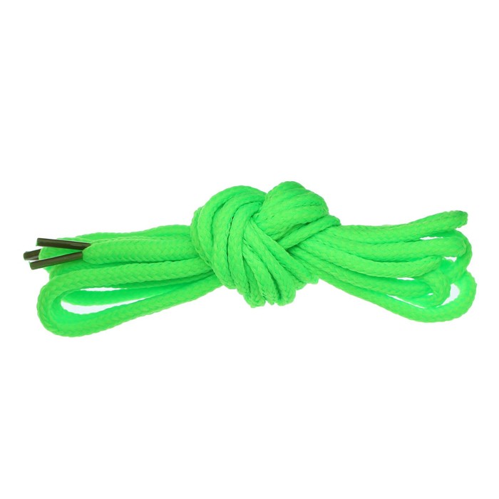 Шнурки для обуви круглые, ширина 3мм, 120см, цвет неон зелёный