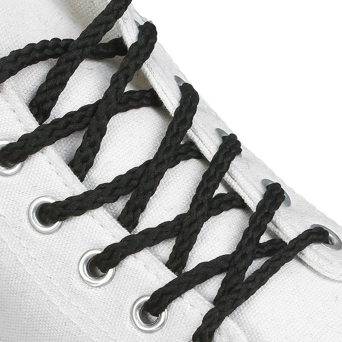 Шнурки для обуви круглые, ширина 5мм, 180см, цвет чёрный