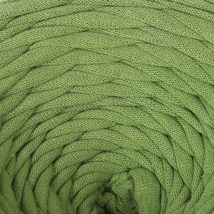 Пряжа трикотажная широкая 50м/160гр, ширина нити 7-9 мм (210 оливковый)
