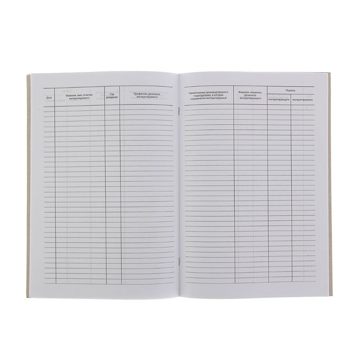 Журнал регистрации вводного инструктажа А4, 30 листов, картонная обложка, блок офсет 65 г/м2