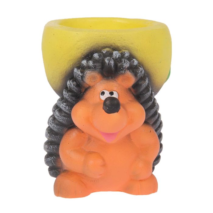 Фигурное кашпо "Ёж с яблоком на спине" микс