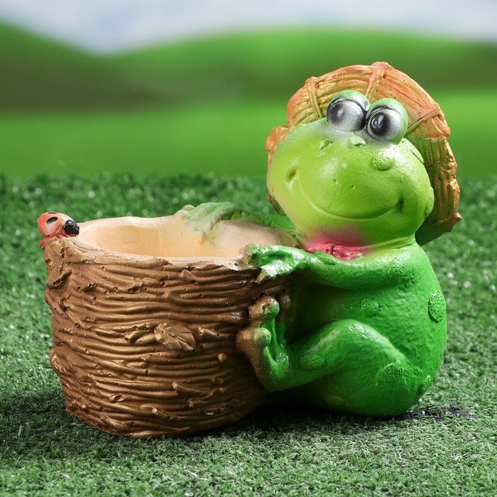 Фигурное кашпо "Жаба в шляпе"