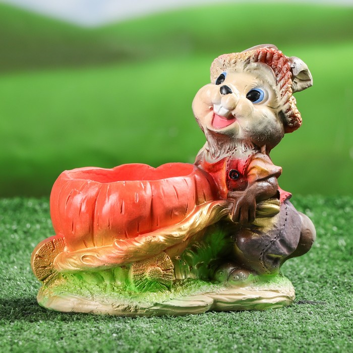 Фигурное кашпо "Заяц с телегой" микс