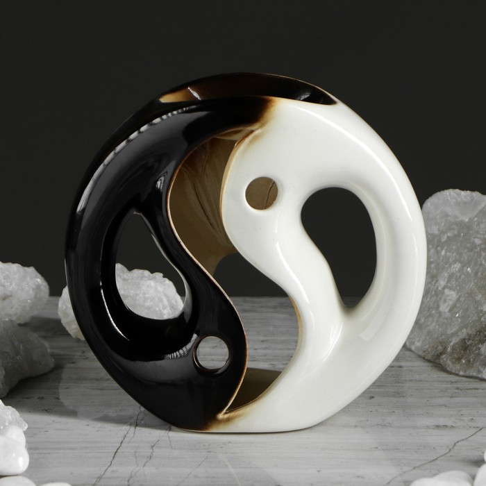 Аромалампа "Инь и ян" чёрно-белая