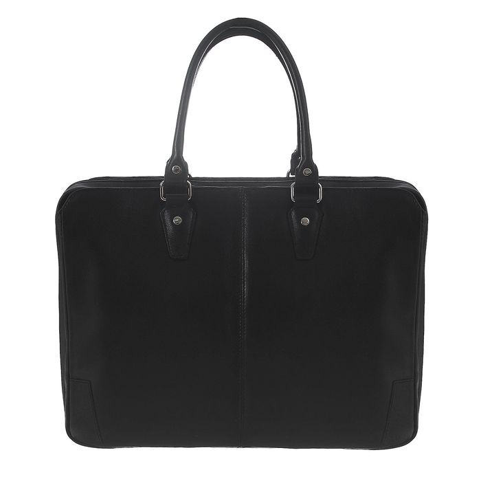 Портфель мужской, 2 отдела на молнии, наружный карман, цвет чёрный