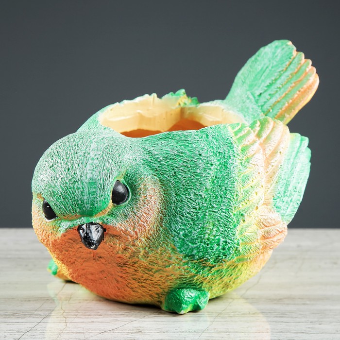 Фигурное кашпо "Птичка" микс