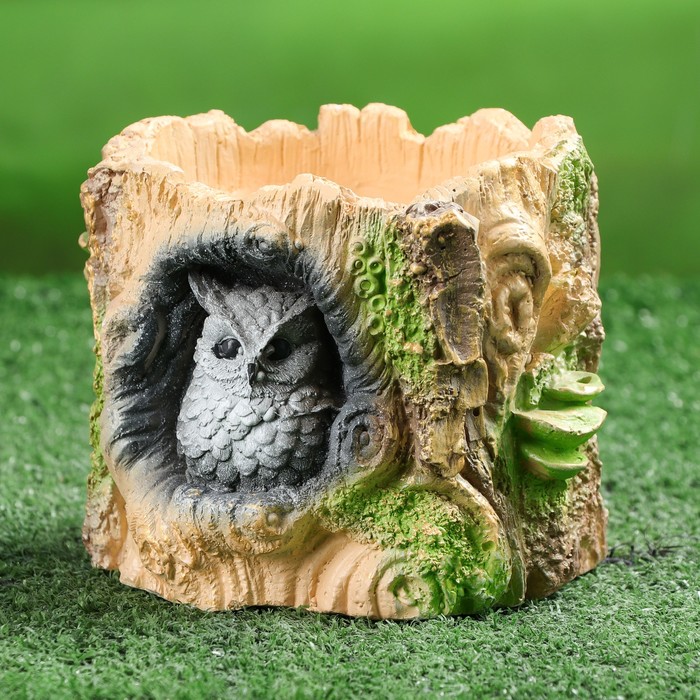 Фигурное кашпо "Сова в пеньке"