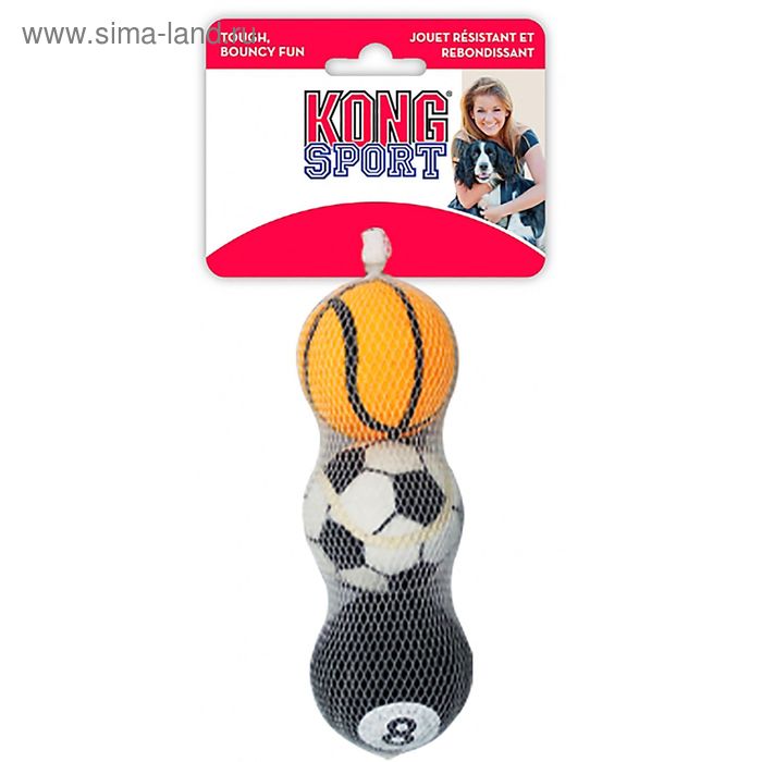 Теннисный мяч  Kong Air  для собак, очень маленький , 4 см  х 3 шт, микс