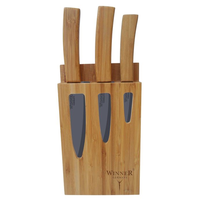 Набор керамических ножей, 4 пр: поварской 27см, универсальный 25см, универсальный 20см, подставка W