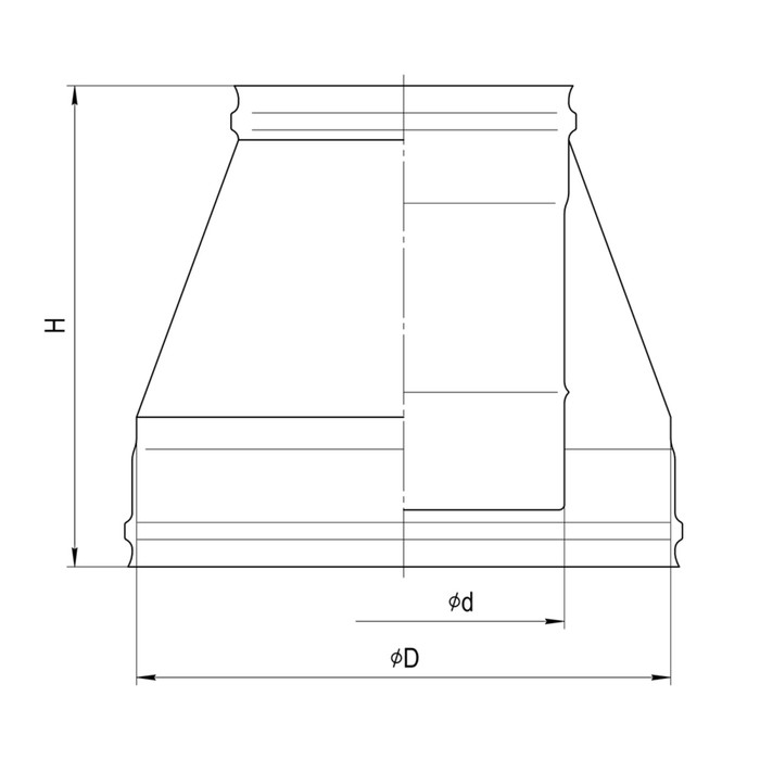 Конус Феррум нержавеющий 430/0,5 мм, d 115/200 мм, по воде