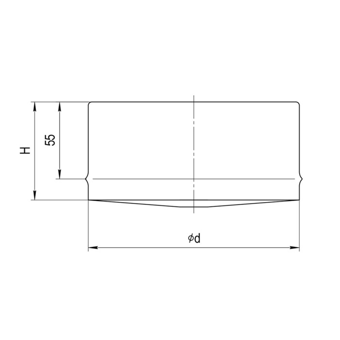 Заглушка Феррум П внутренняя нержавеющая 430/0,5 мм, d 150