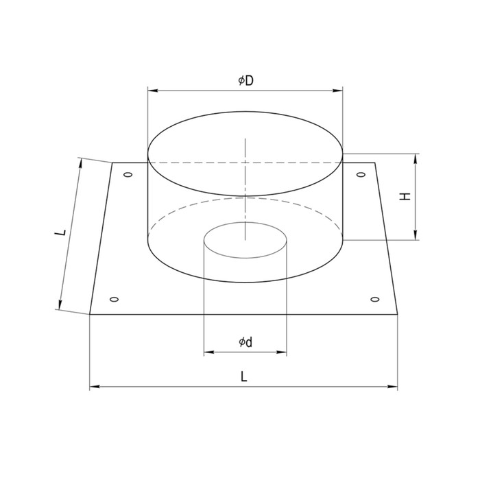 Разделка Феррум потолочная нержавеющая 600 d 210 мм