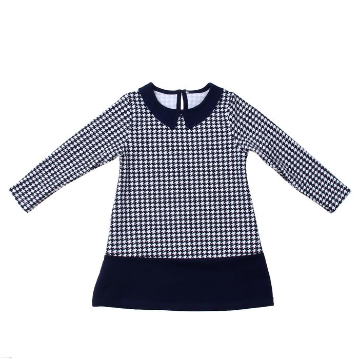 Платье для девочки "Высокий стиль", рост 98 см (52), принт гусиная лапка (арт. ДПД328258н_Д)