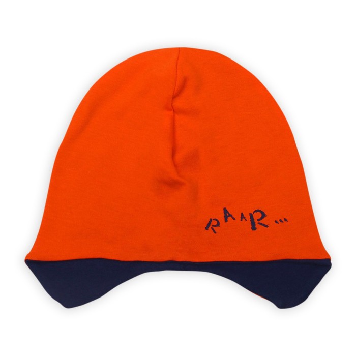Шапка для мальчика "Дино", размер 52, цвет ярко-оранжевый