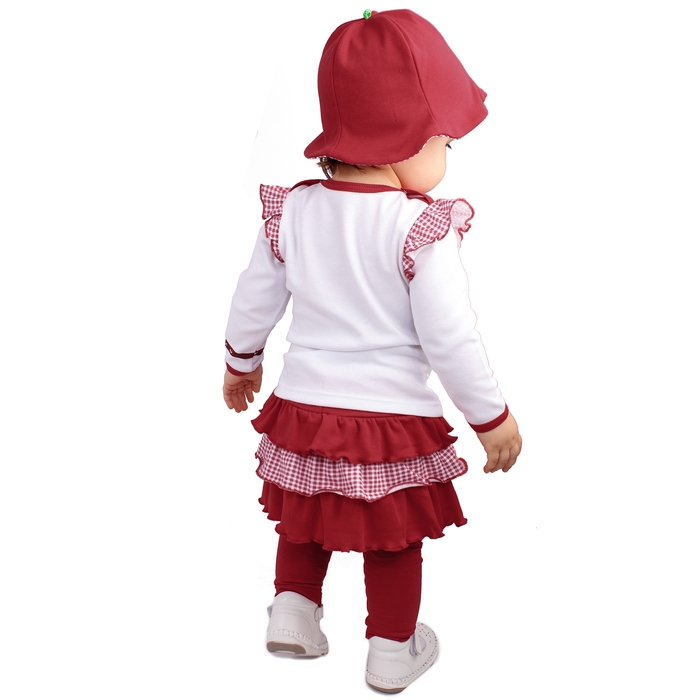 Рейтузы для девочки "Вишенка", рост 98 см (56), цвет красный, принт клетка (арт. ДЮЛ442800_Д)