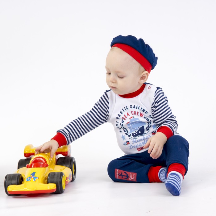 Джемпер для мальчика "Капитан", рост 86 см (52), цвет белый (арт. ЮДД734210_М)