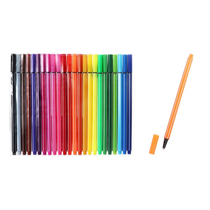 Набор капилярных ручек (маркеров), 0.4 мм, 24 цвета, тонкая линия цена и фото