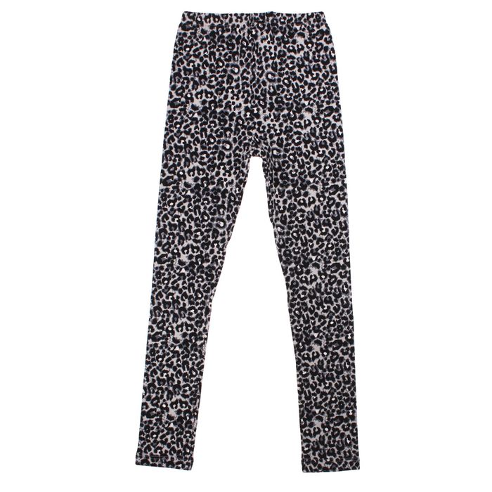 Легинсы для девочки "Волшебная радуга", рост 128 см (64), цвет серый, принт леопард ДРЛ894804н