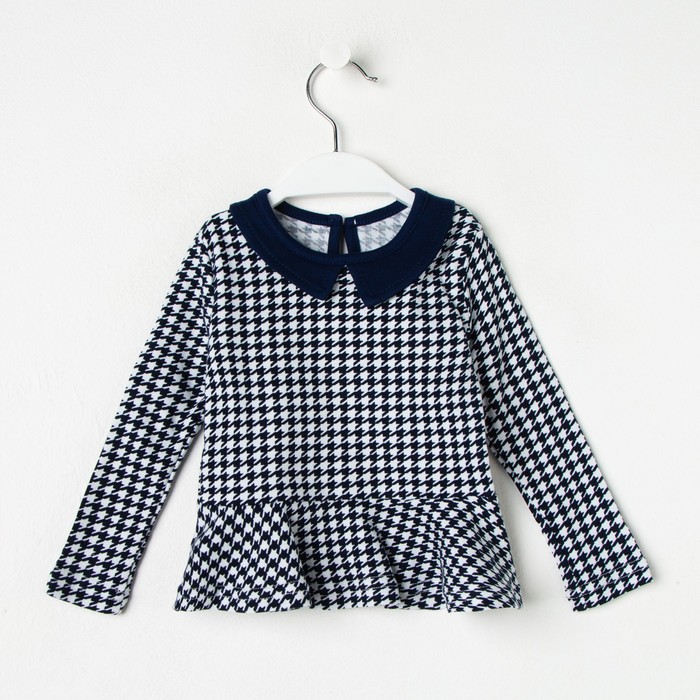 Джемпер для девочки "Высокий стиль", рост 92 см (50), принт гусиная лапка (арт. ДДД326067н_М)