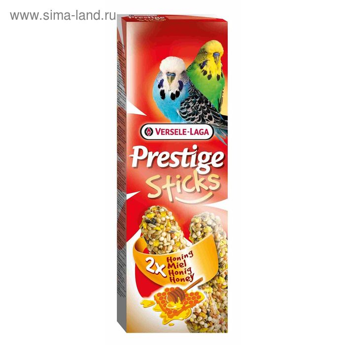 Палочки VERSELE-LAGA Prestige для волнистых попугаев, с медом, 2х30 г.