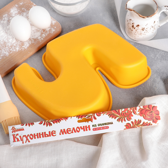 Форма для выпечки "Большая цифра пять" 25х22х5 см, цвета МИКС