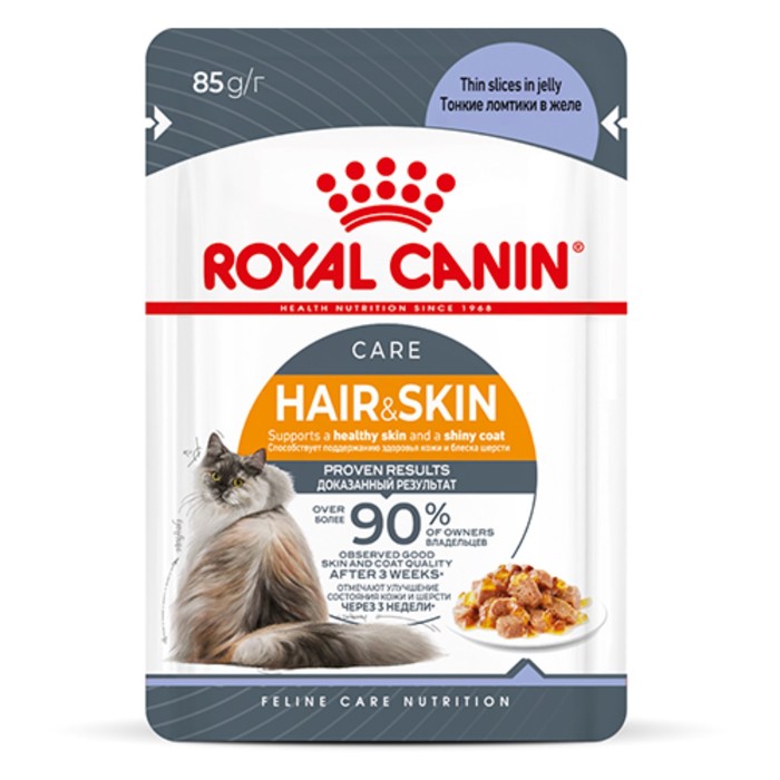 Влажный корм RC HairSkin Care для кошек для кожи и шерсти в желе пауч 85 г 81₽