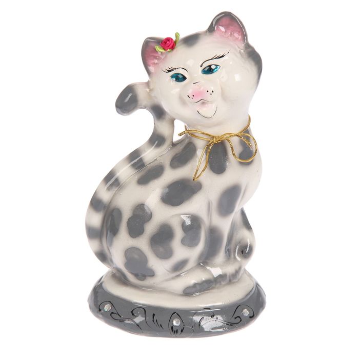 Копилка "Соня" глянец, бело-леопардовая