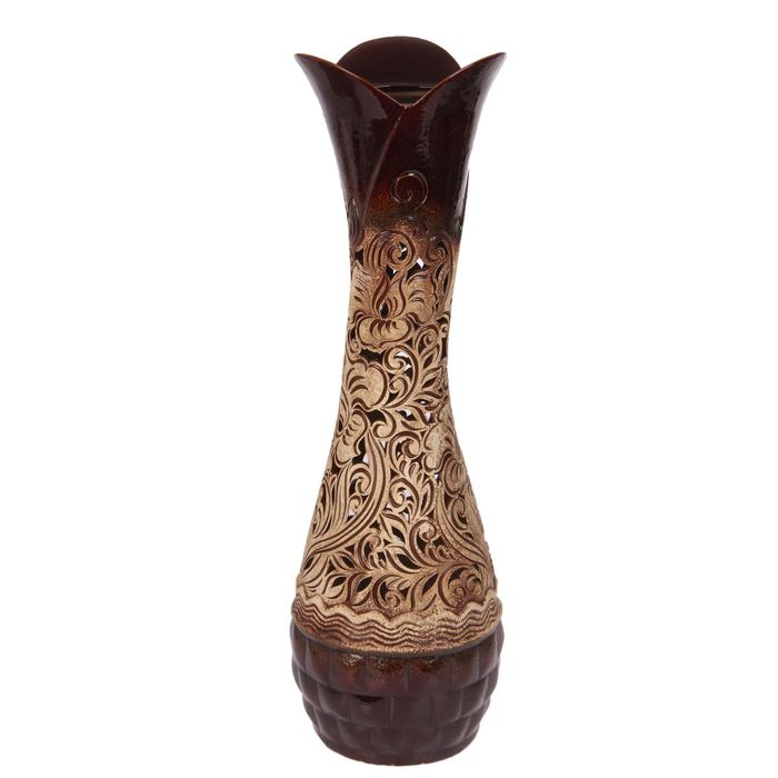 Ваза напольная "Тюльпан" ажур, коричневая, микс