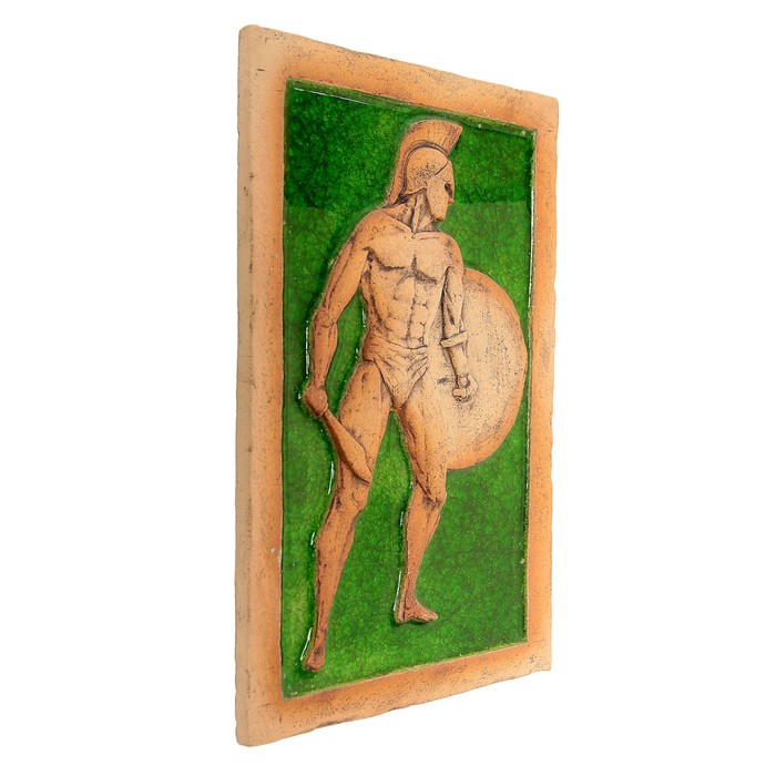 Панно настенное "Гладиатор", шамот, стекло