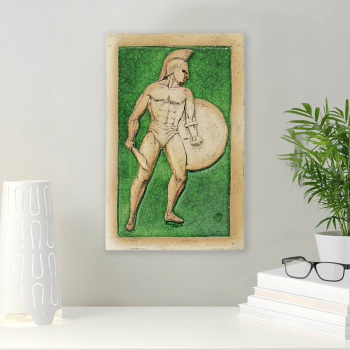 Панно настенное "Гладиатор", шамот, стекло