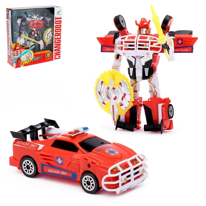 Робот-трансформер «Машина спецслужбы» с оружием, цвета МИКС