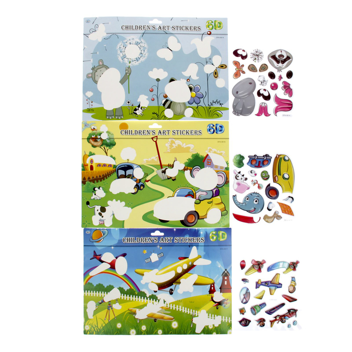 Наклейка-пазл "Вклей недостающий фрагмент", МИКС