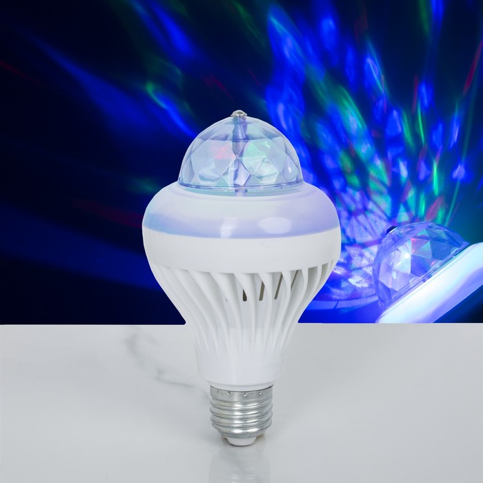 Лампа хрустальный шар d=8 см, два режима, 220V, цоколь Е27