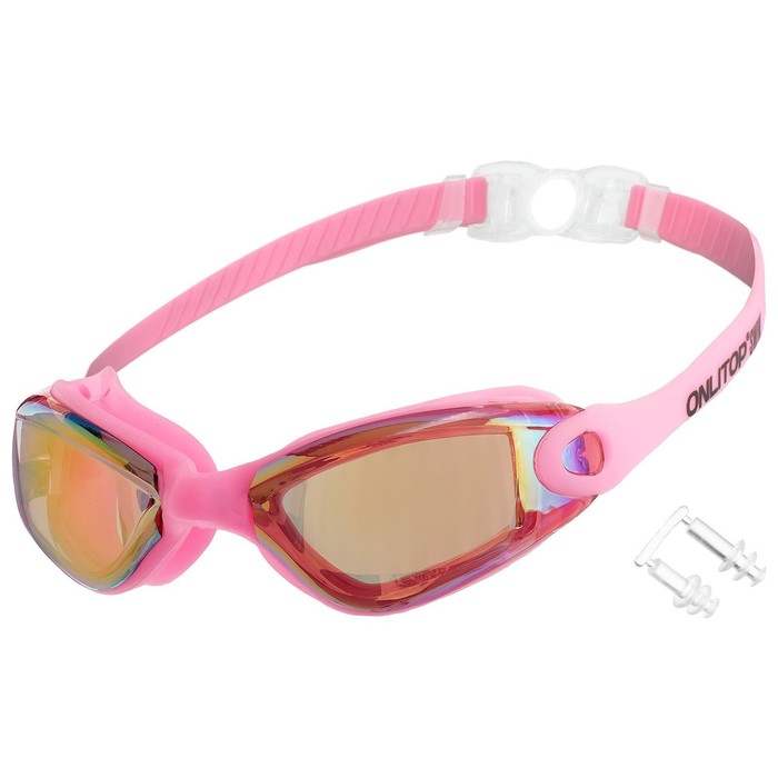 Очки для плавания ONLITOP, беруши, цвета МИКС цена и фото