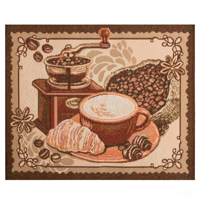 Салфетка "Кофейное панно" 32 х 40 см, гобелен 95% п/э, 5% хлопок