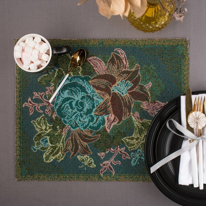 Салфетка "Букет цветов" 32 х 40 см, гобелен 95% п/э, 5% хлопок