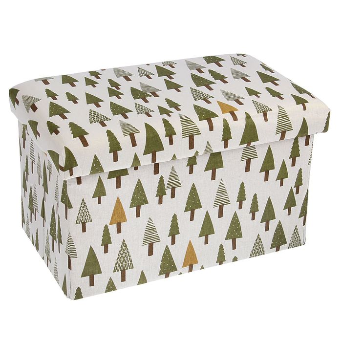 Пуф складной 49х30х30 см, "Ёлки"