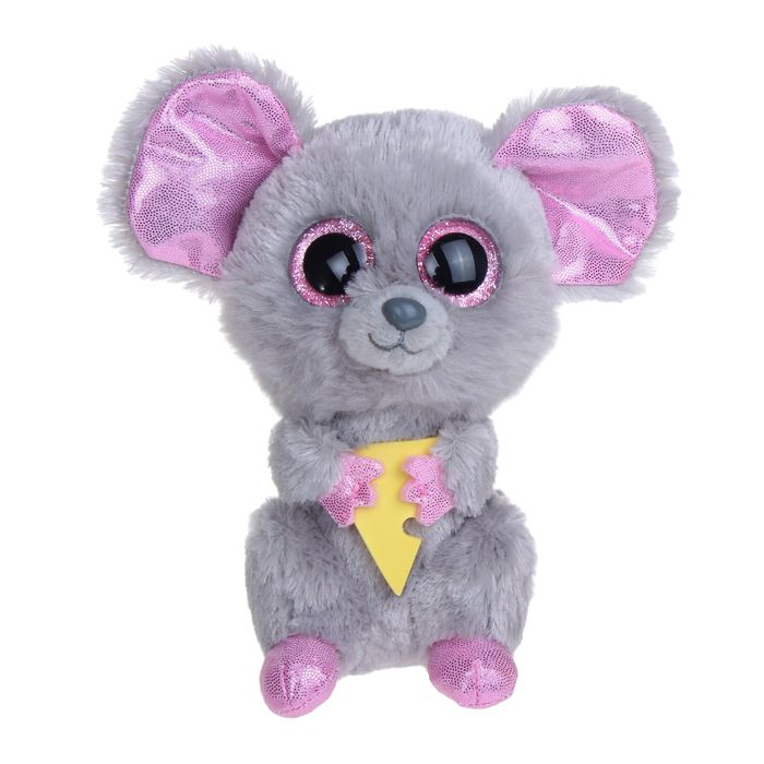 Мягкая игрушка "Мышонок Squeaker" с кусочком сыра, 15 см