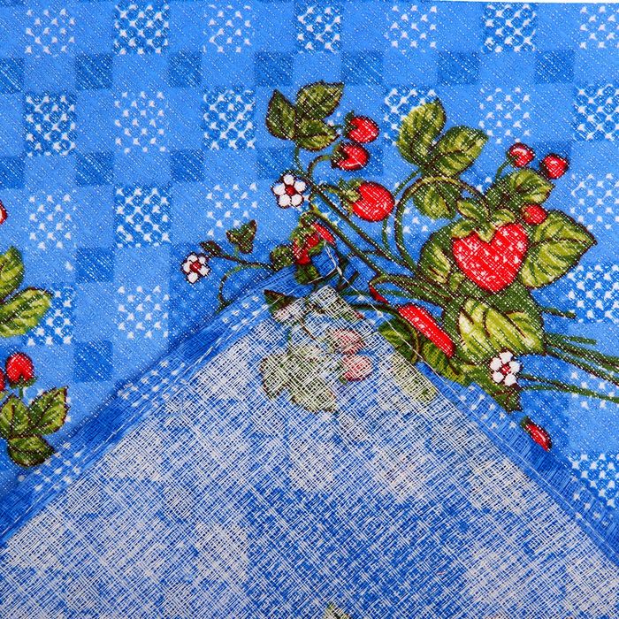 Полотенце вафельное набивное "Клубника" 3 40х70 см 160 гр/м хлопок