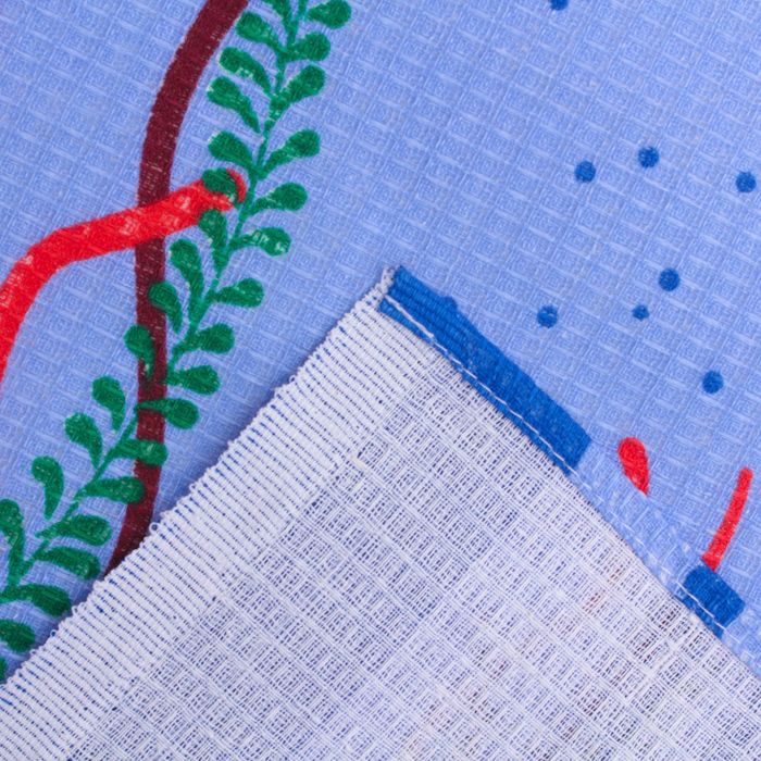 Полотенце вафельное набивное "Морской", 40х70 см, голубой,160 гр/м, 100% хлопок