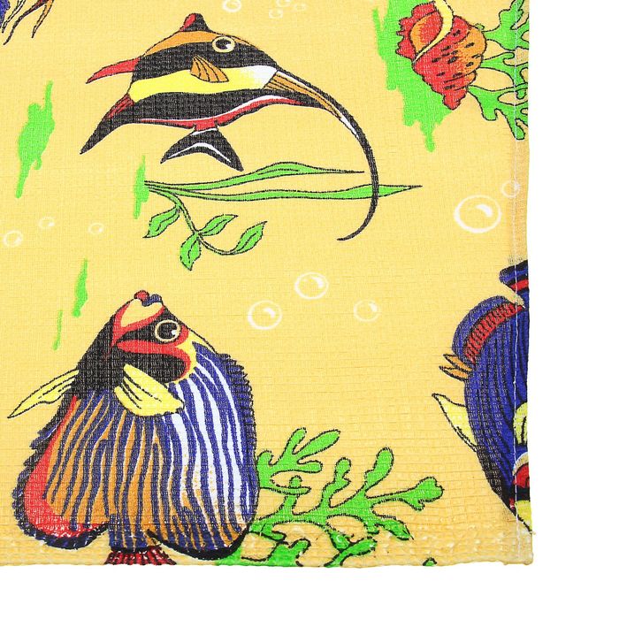 Полотенце вафельное набивное Рыбки 4 40х70 см 160 гр/м хлопок