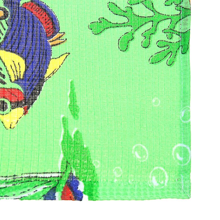 Полотенце вафельное набивное "Рыбки 3" 80х150 см