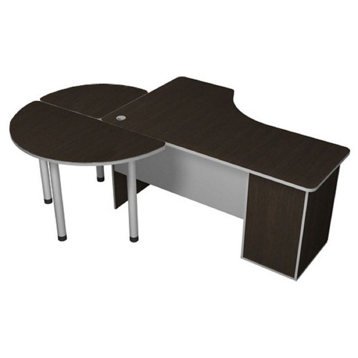 Станция рабочая с тумбой правая, венге/серая ПСРт3.16Пр + ПСП3 + ПСПУ