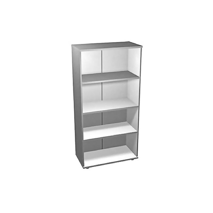 Шкаф-стеллаж открытый четырёхярусный двухсекционный, серый ПШС4.2