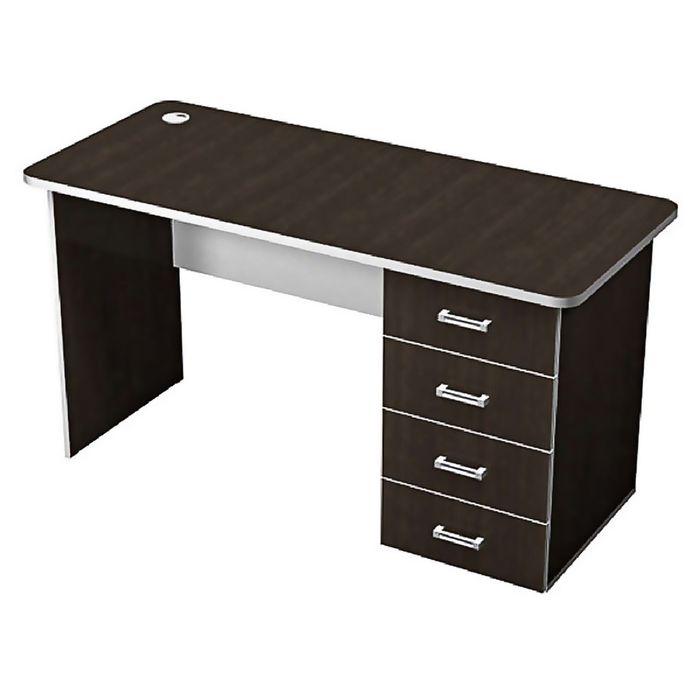 Стол письменный с тумбой левый, венге/серый ПСт1.16Л