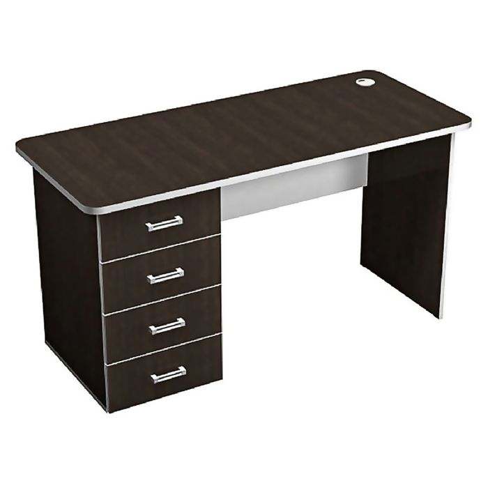 Стол письменный с тумбой правый, венге/серый ПСт1.16Пр