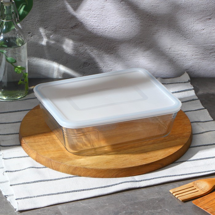 форма для запекания и выпечки с крышкой квадратная 20×7 см Форма прямоугольная для запекания и выпечки из жаропрочного стекла Cook&Store, 2,6 л, 25×20 см, с крышкой