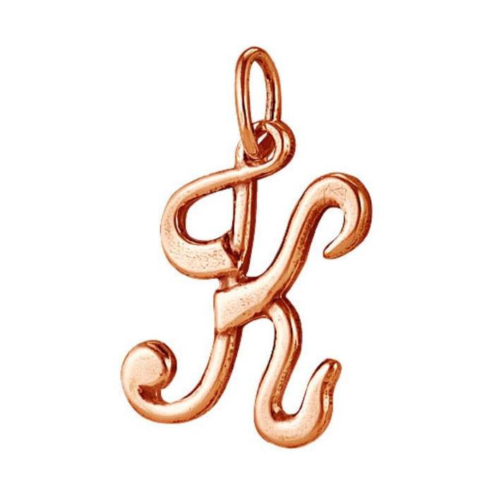 Подвеска "Буква К", позолота